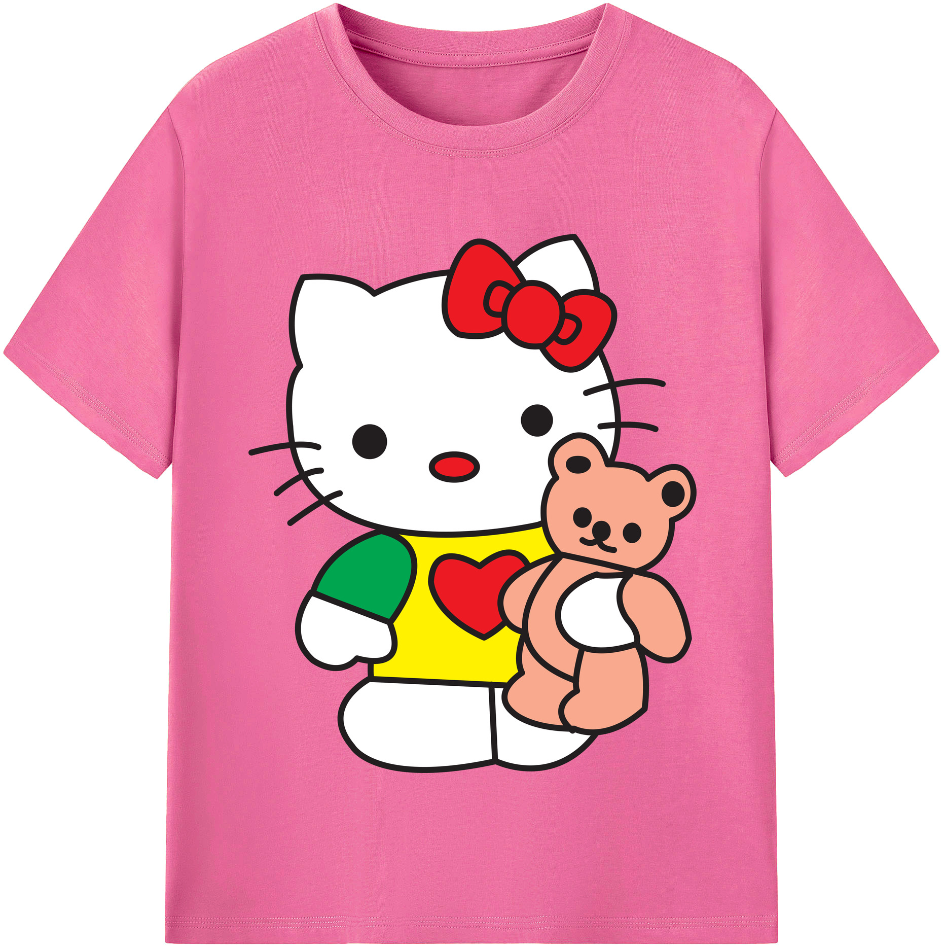（画像用） Hello Kitty ハローキティ レディースカジュアルプリントTシャツ（綿100％）